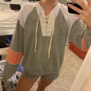 UO Lace-Up Sweatshirt